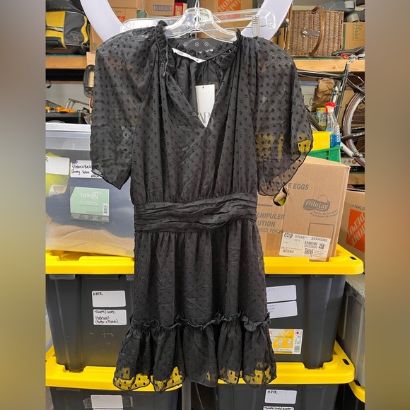 NWT Zara Swiss Dot Dress M - Picture 2 of 3